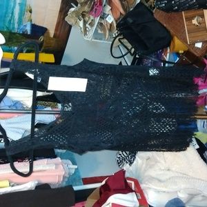 Papillon women's black embroidery top sz Medium